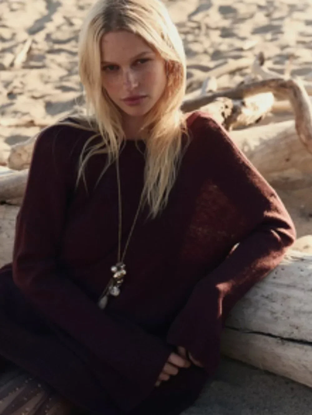 NWT Free People Isadora Reversible Brown Sweater Tunic